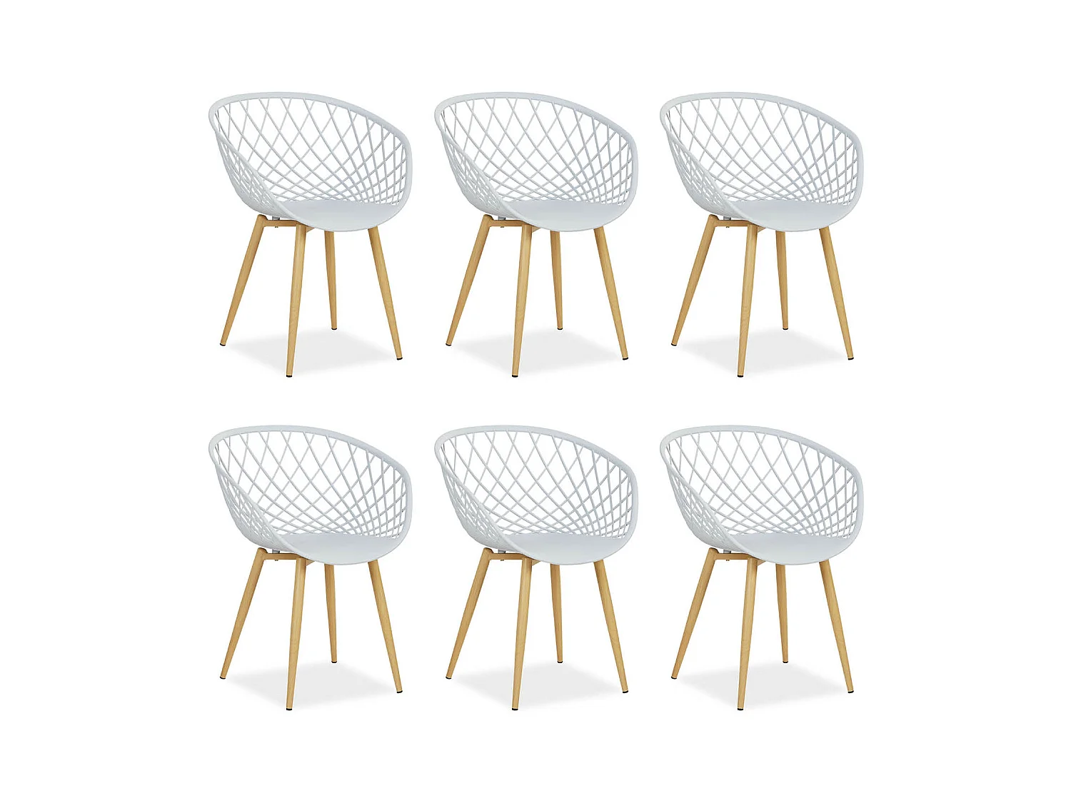 Chaise de jardin 62x80x57 cm gris Lot de 6