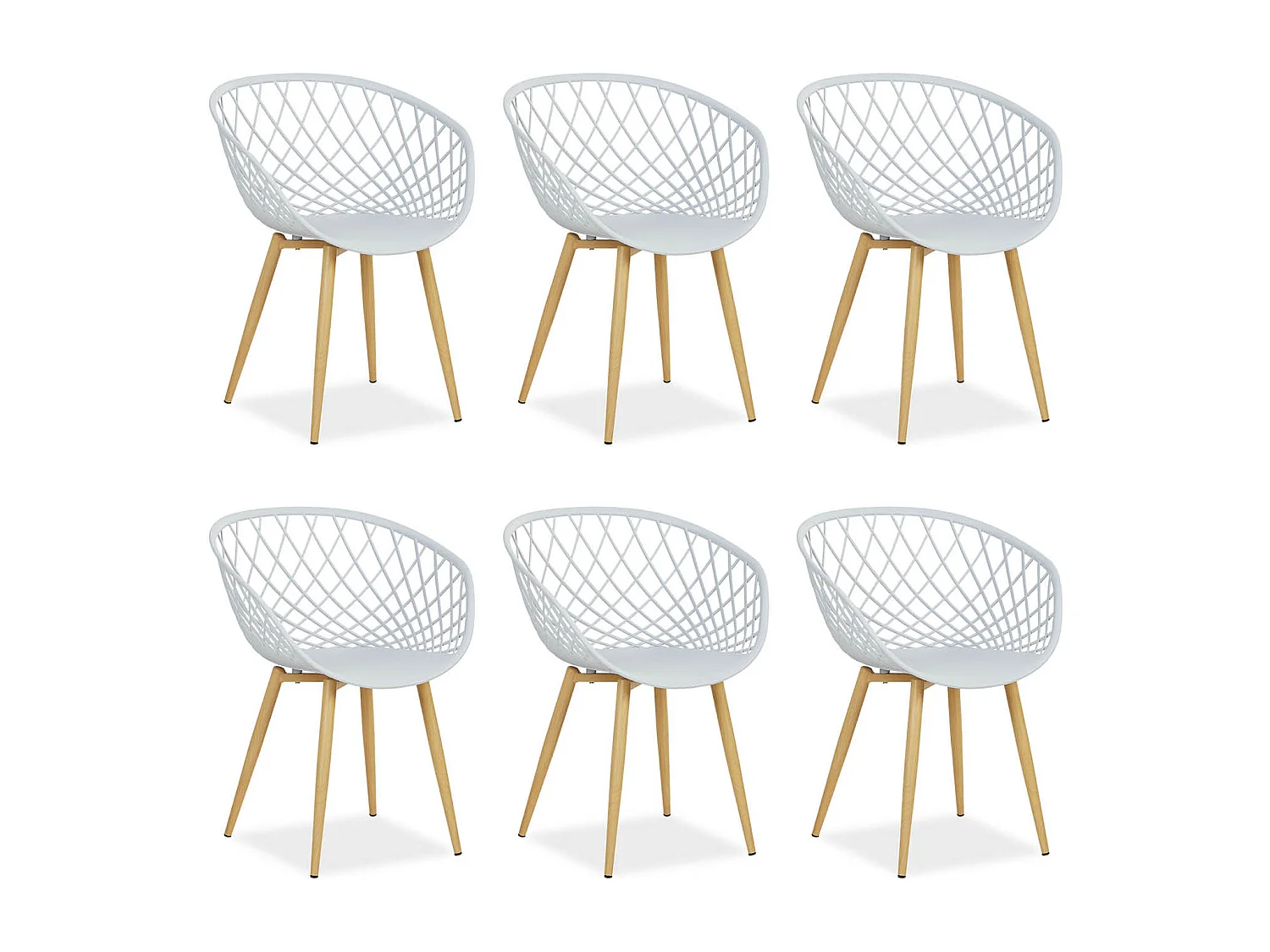 Gartenstuhl 62x80x57 cm grau, 6er-Set