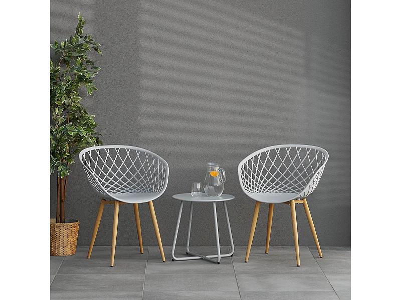 Tuinstoel 62x80x57 cm grijs Set van 6