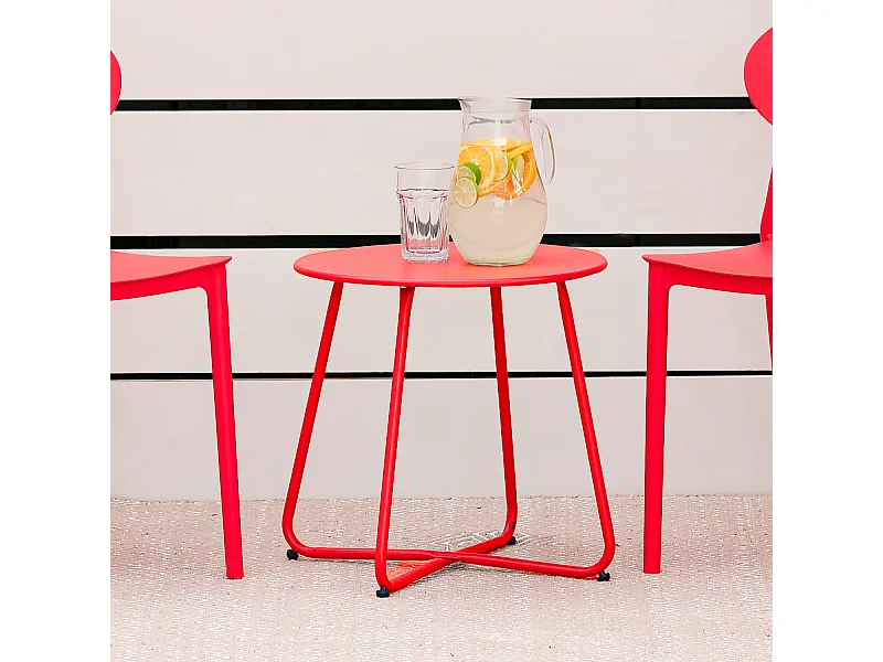 Mesa de centro 44,5x44,5x44,5 cm vermelha