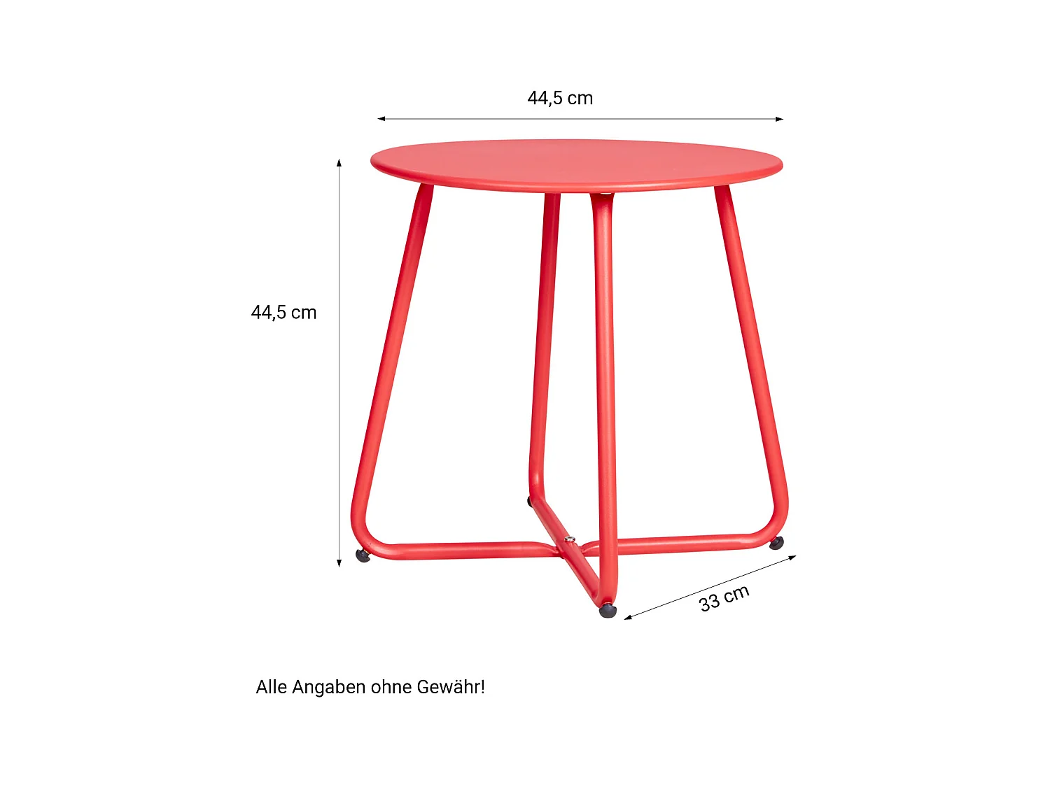 Table basse 44,5x44,5x44,5 cm rouge