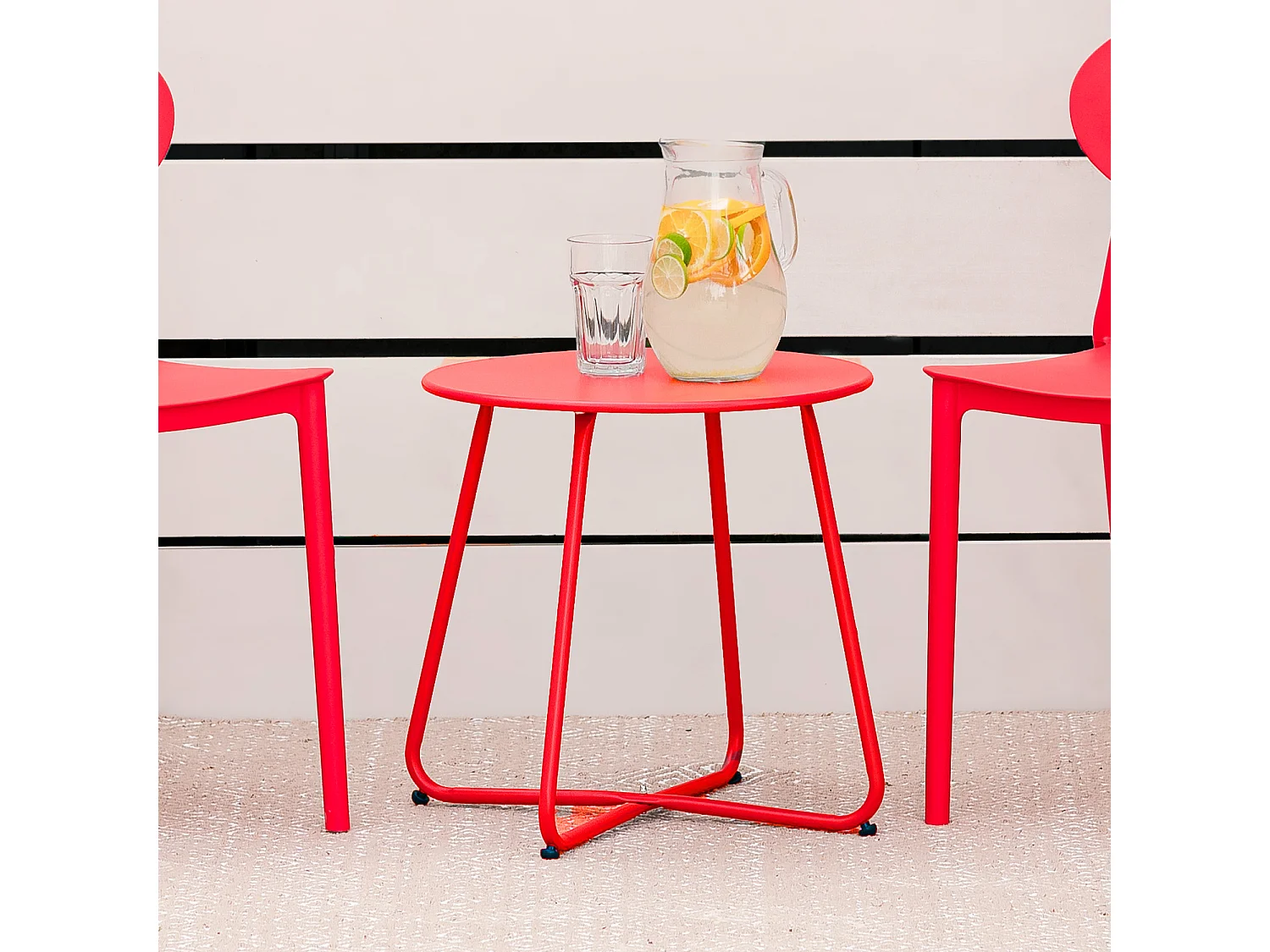 Table basse 44,5x44,5x44,5 cm rouge