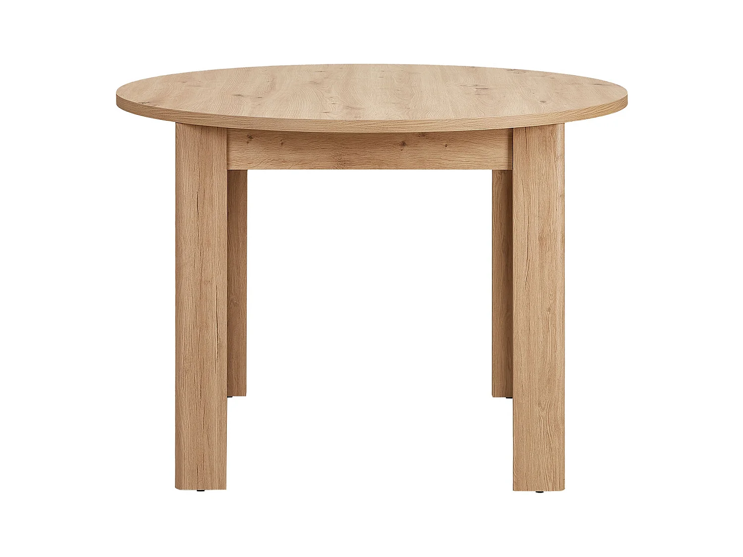 Table à Manger Ø 106 cm Naturelle Table de Cuisine Moderne Table Ronde en Bois Chêne 4 Places