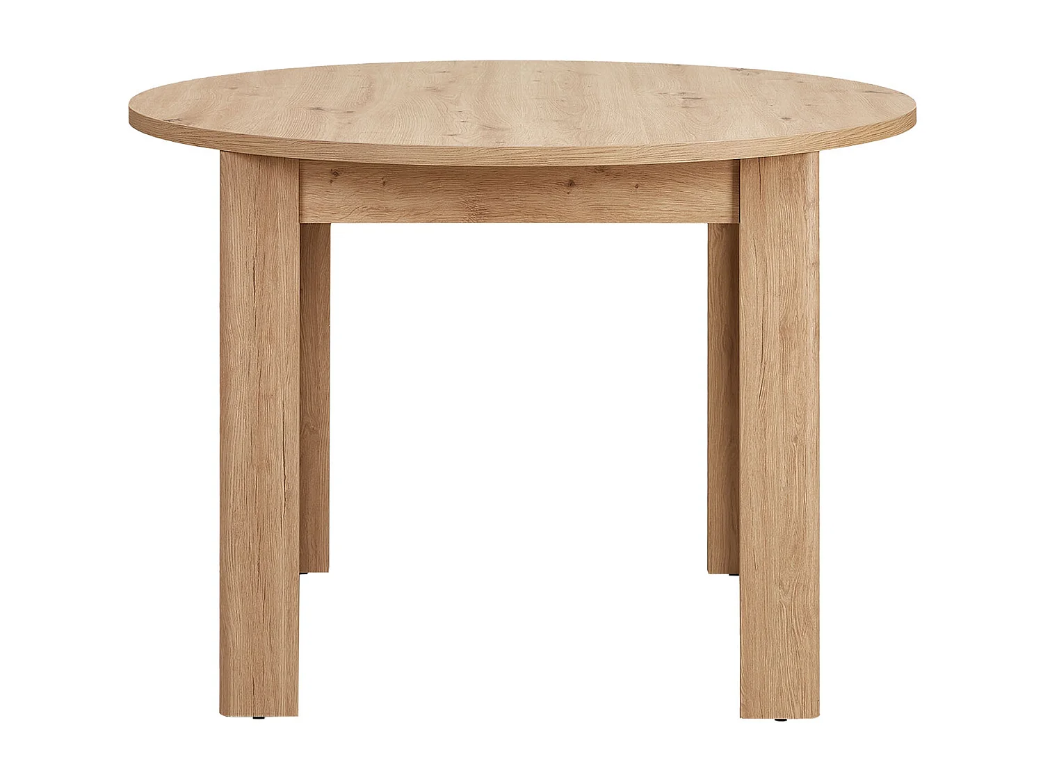 Table à Manger Ø 106 cm Naturelle Table de Cuisine Moderne Table Ronde en Bois Chêne 4 Places