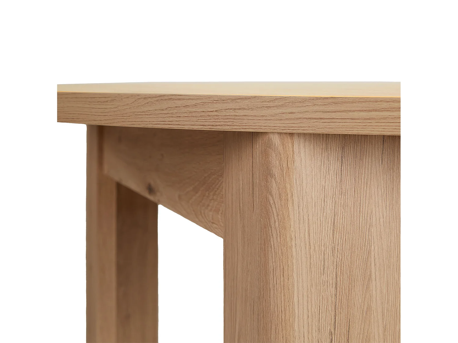 Table à Manger Ø 106 cm Naturelle Table de Cuisine Moderne Table Ronde en Bois Chêne 4 Places