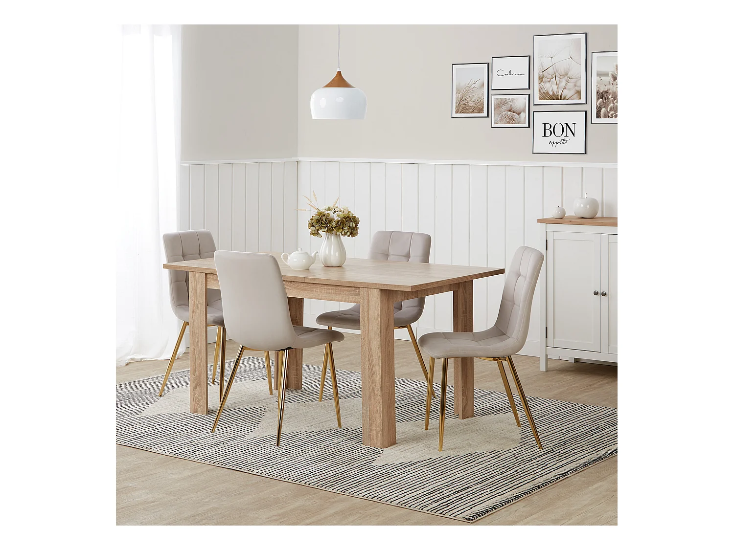 Table à manger 120x80x75 cm chêne naturel