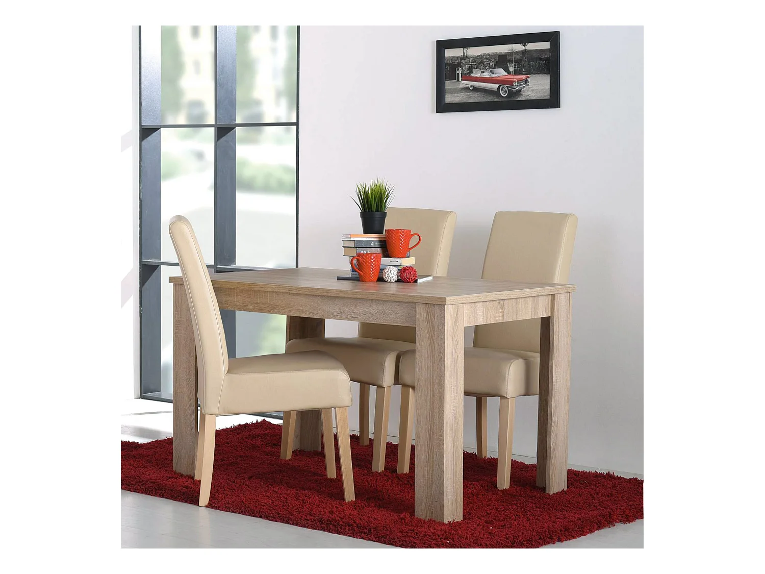 Table à manger 120x80x75 cm chêne naturel