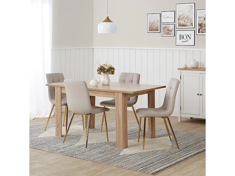 Table à manger 120x80x75 cm chêne naturel