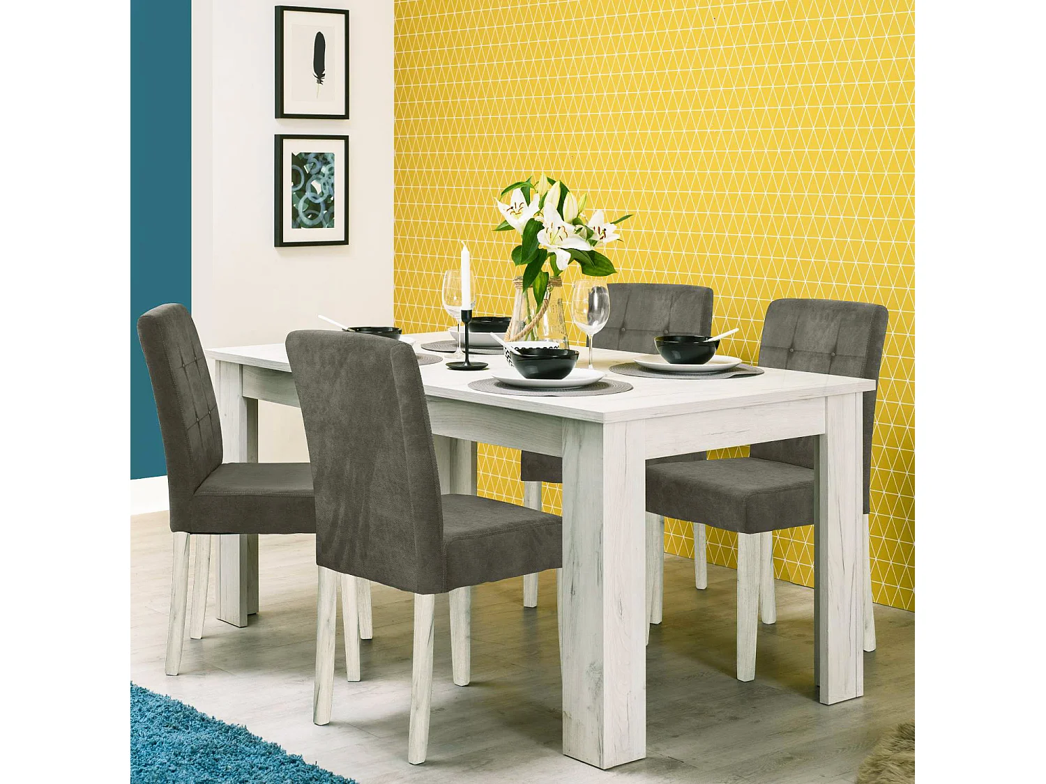 Stół jadalny 160x90 cm biały