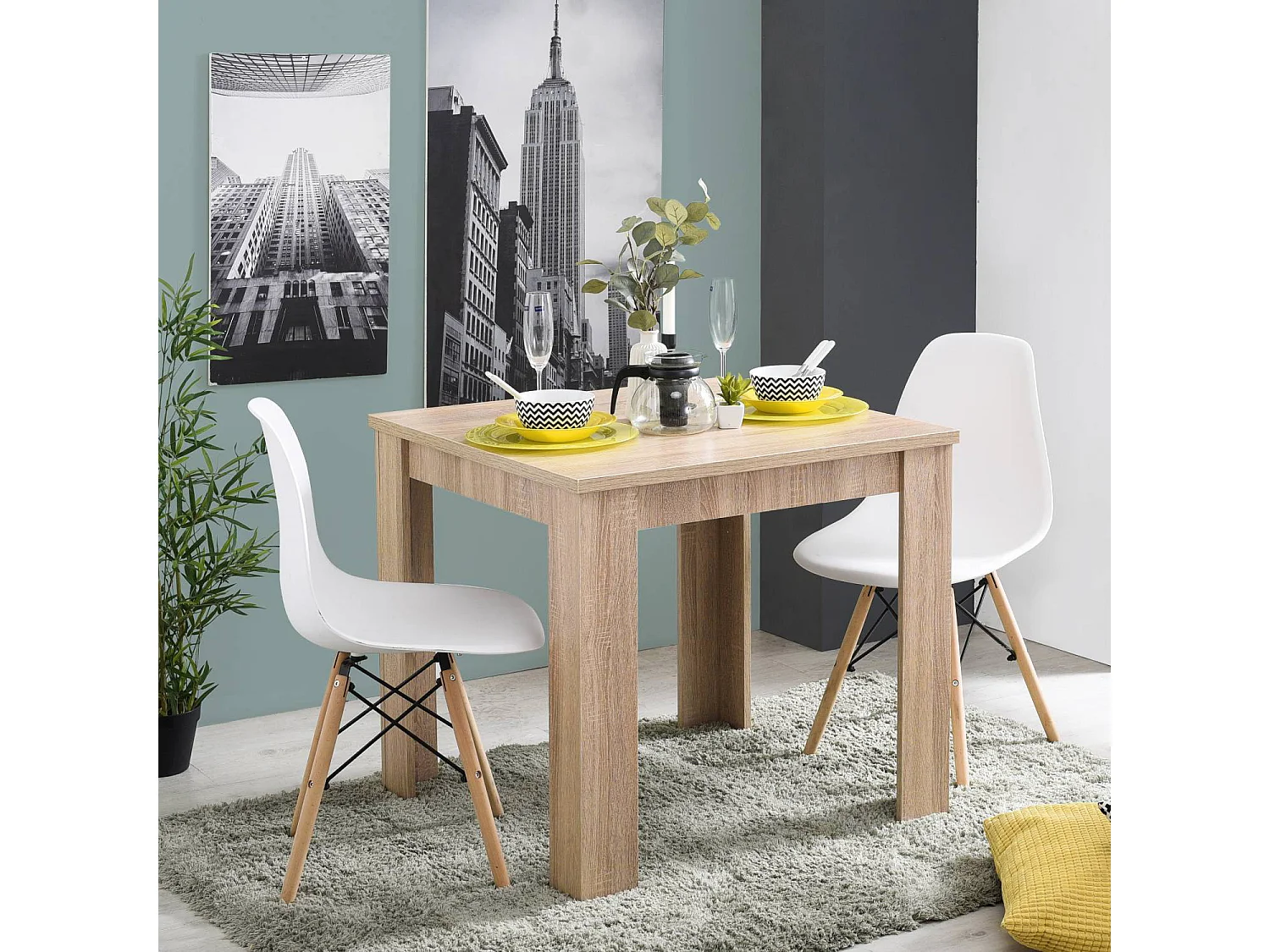 Stół jadalniany 80x80x75 cm naturalny nowoczesny