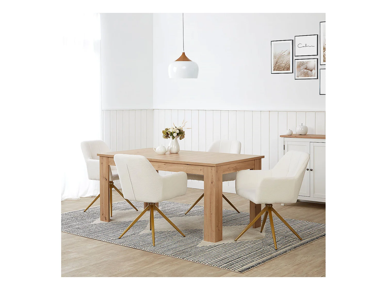 Table à manger 160x90x76 cm chêne naturel