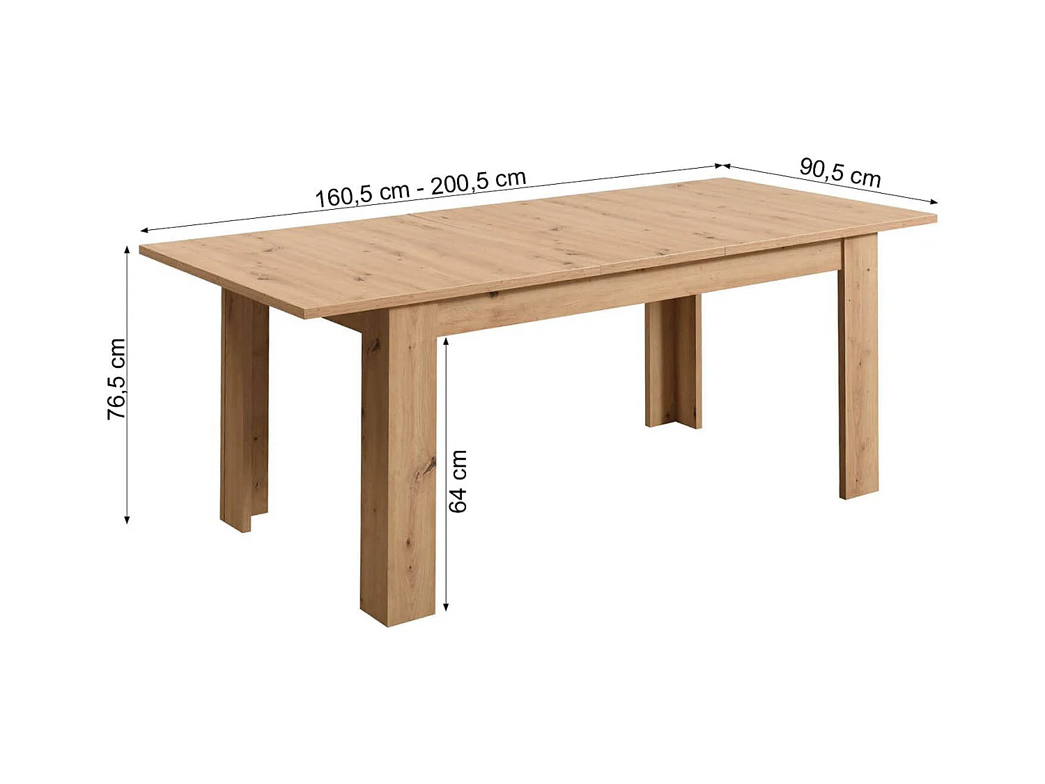 Table à manger 160x90x76 cm chêne naturel