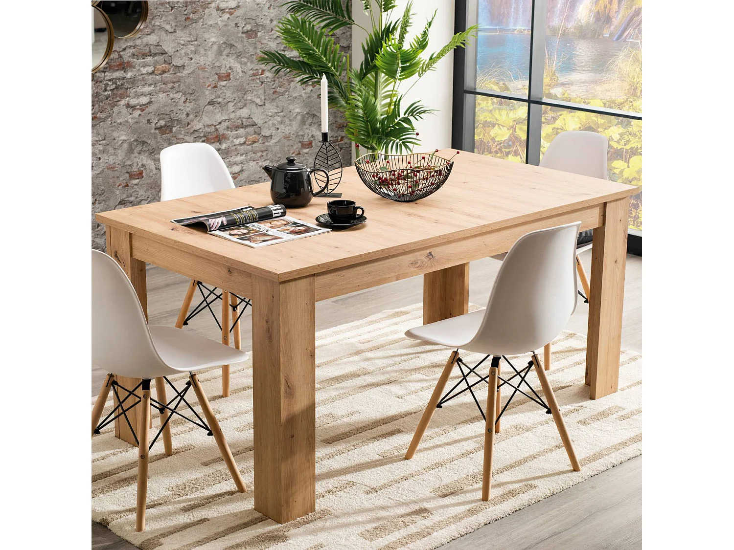 Eettafel 160x90x76 cm natuurlijk eiken