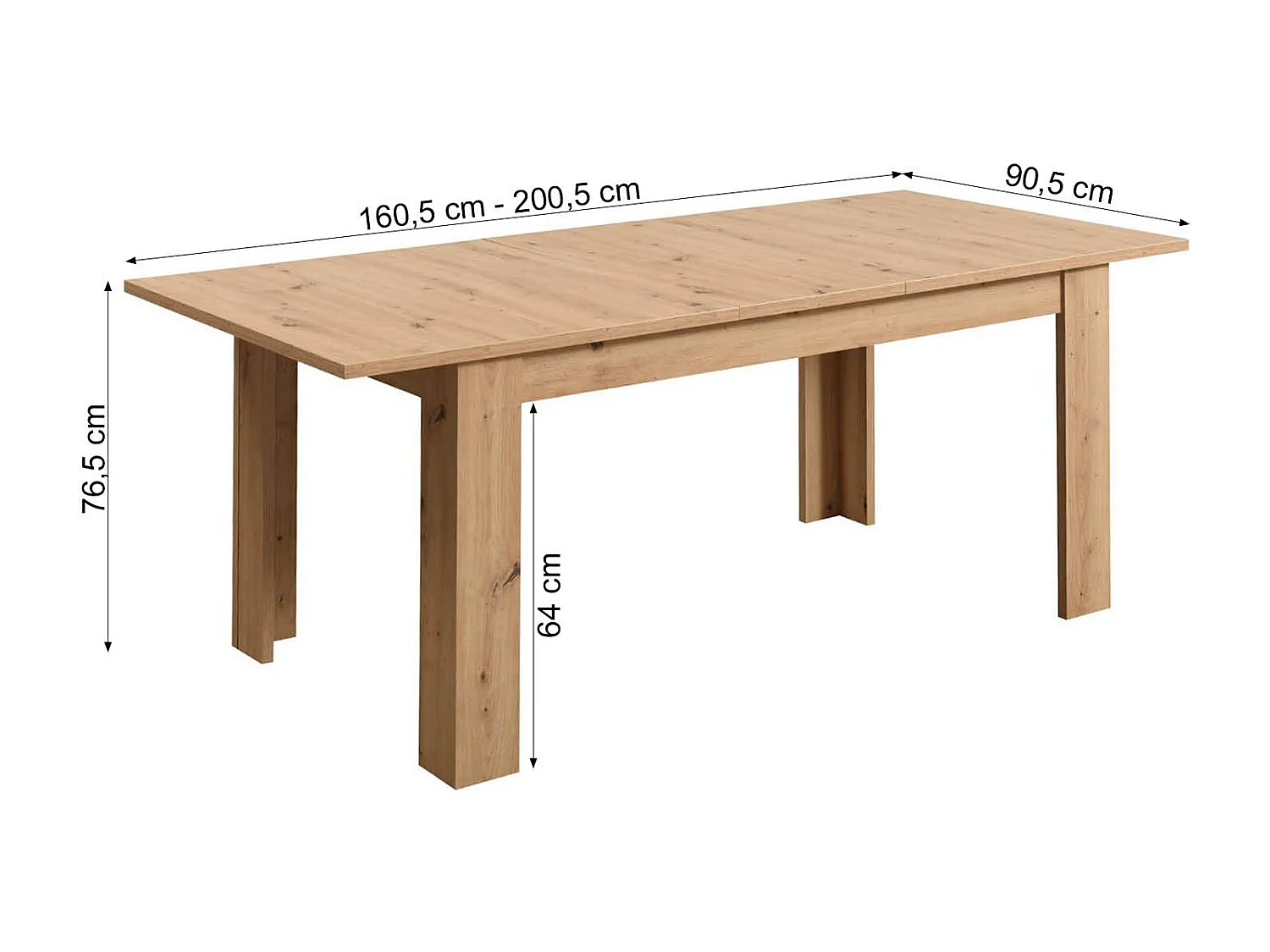 Eettafel 160x90x76 cm natuurlijk eiken