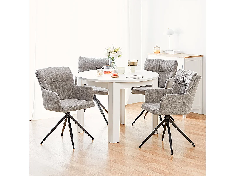 Eettafel 106x106x77 cm wit rond