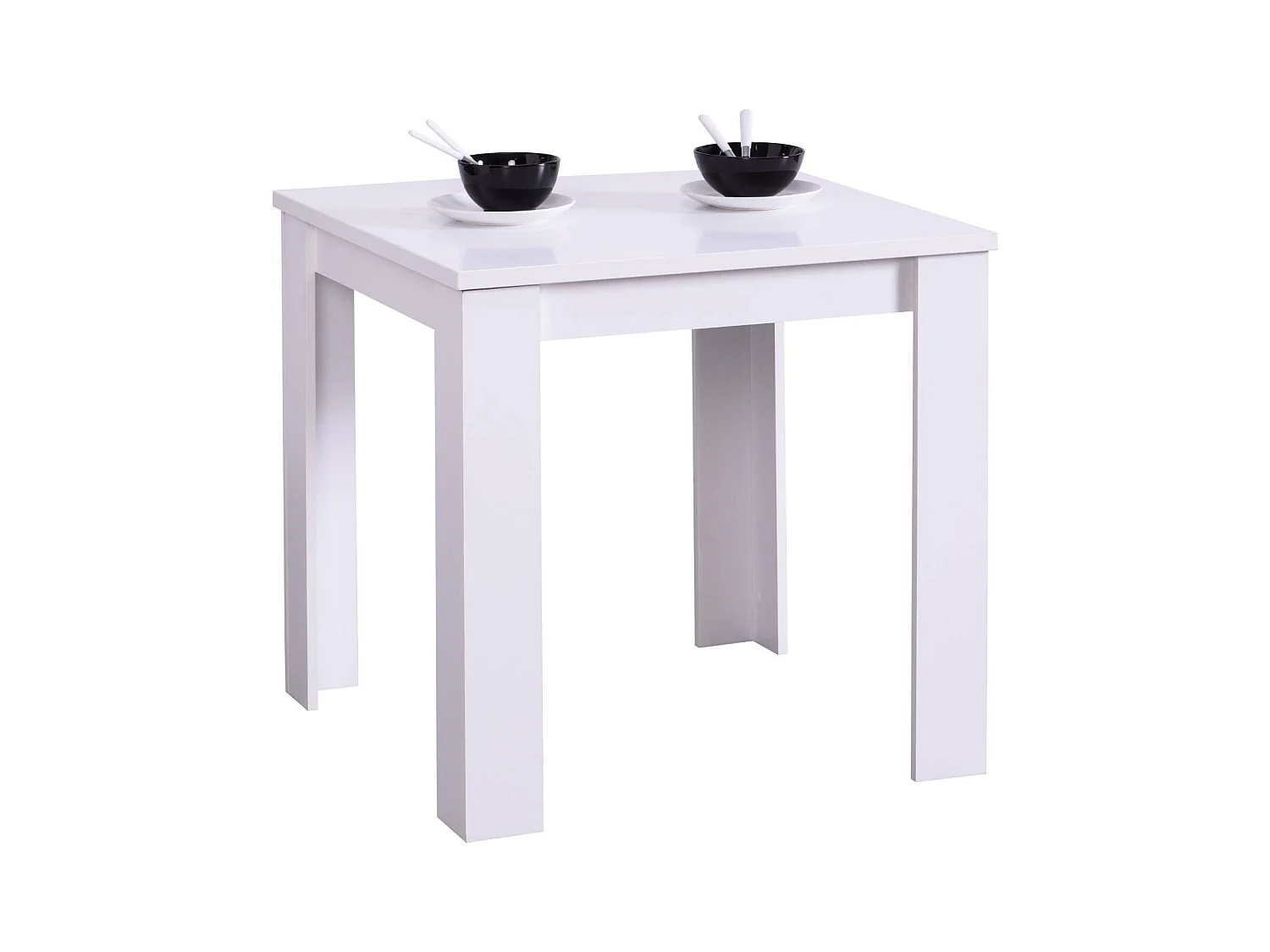 Table à manger 80x80x75 cm blanche moderne