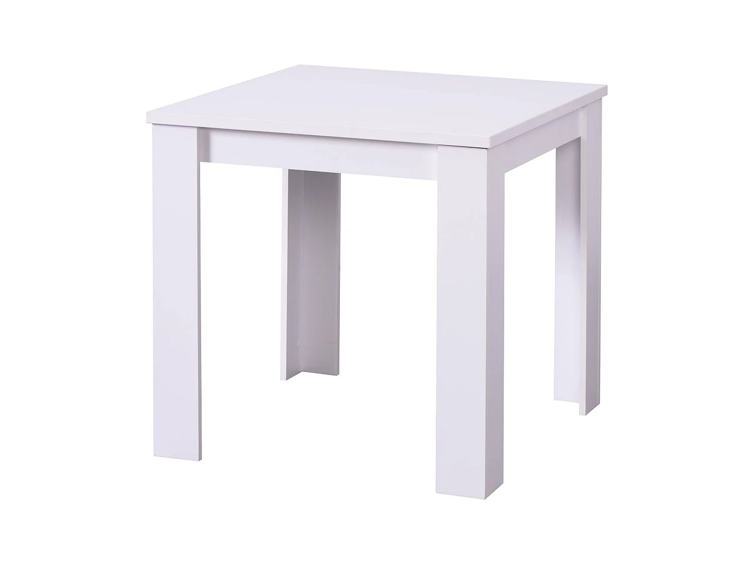 Table à manger 80x80x75 cm blanche moderne