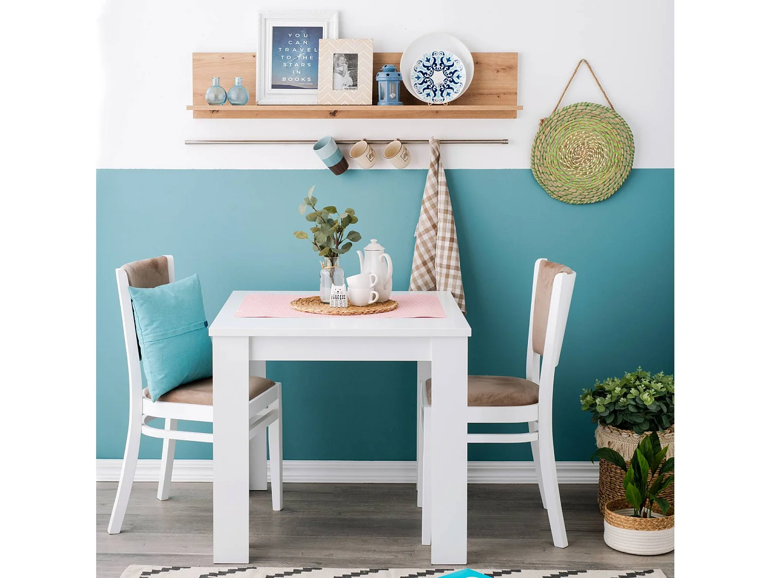 Esstisch 80x80x75 cm weiß modern