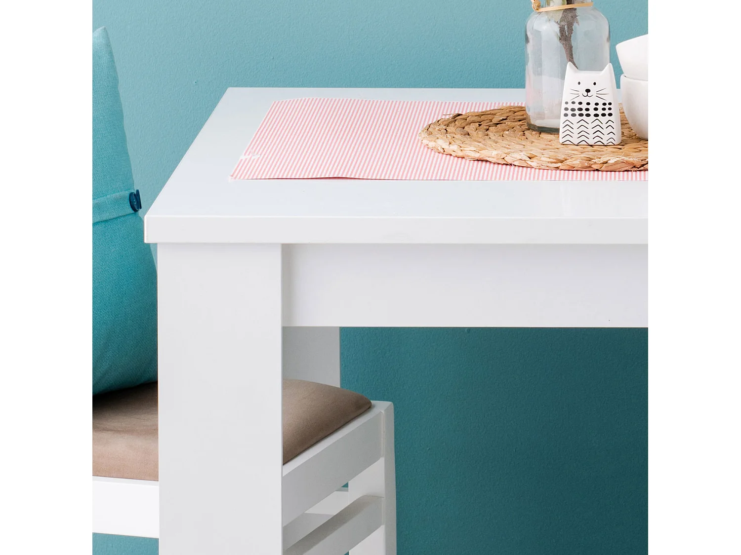 Esstisch 80x80x75 cm weiß modern