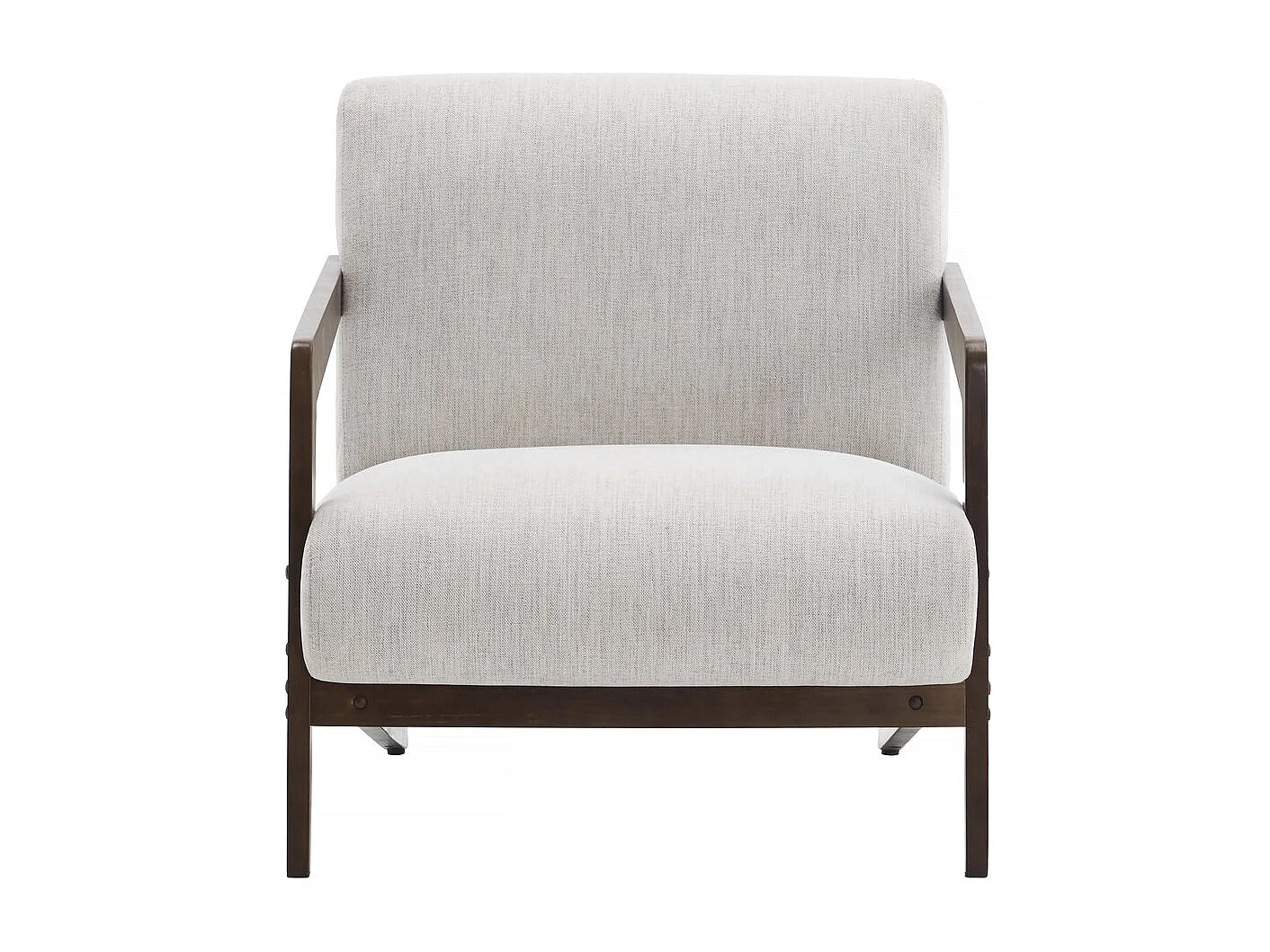 Poltrona scandinava in legno e tessuto "Lena" - Beige