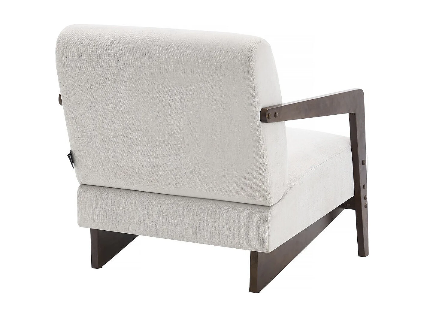 Fauteuil intérieur scandinave en bois et tissu "Lena" - Beige