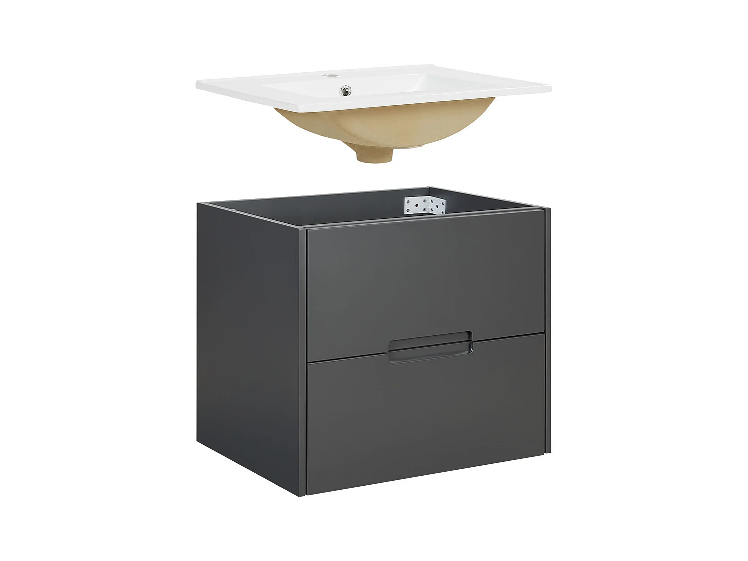 Armoire de salle de bain 61x54x47 cm gris