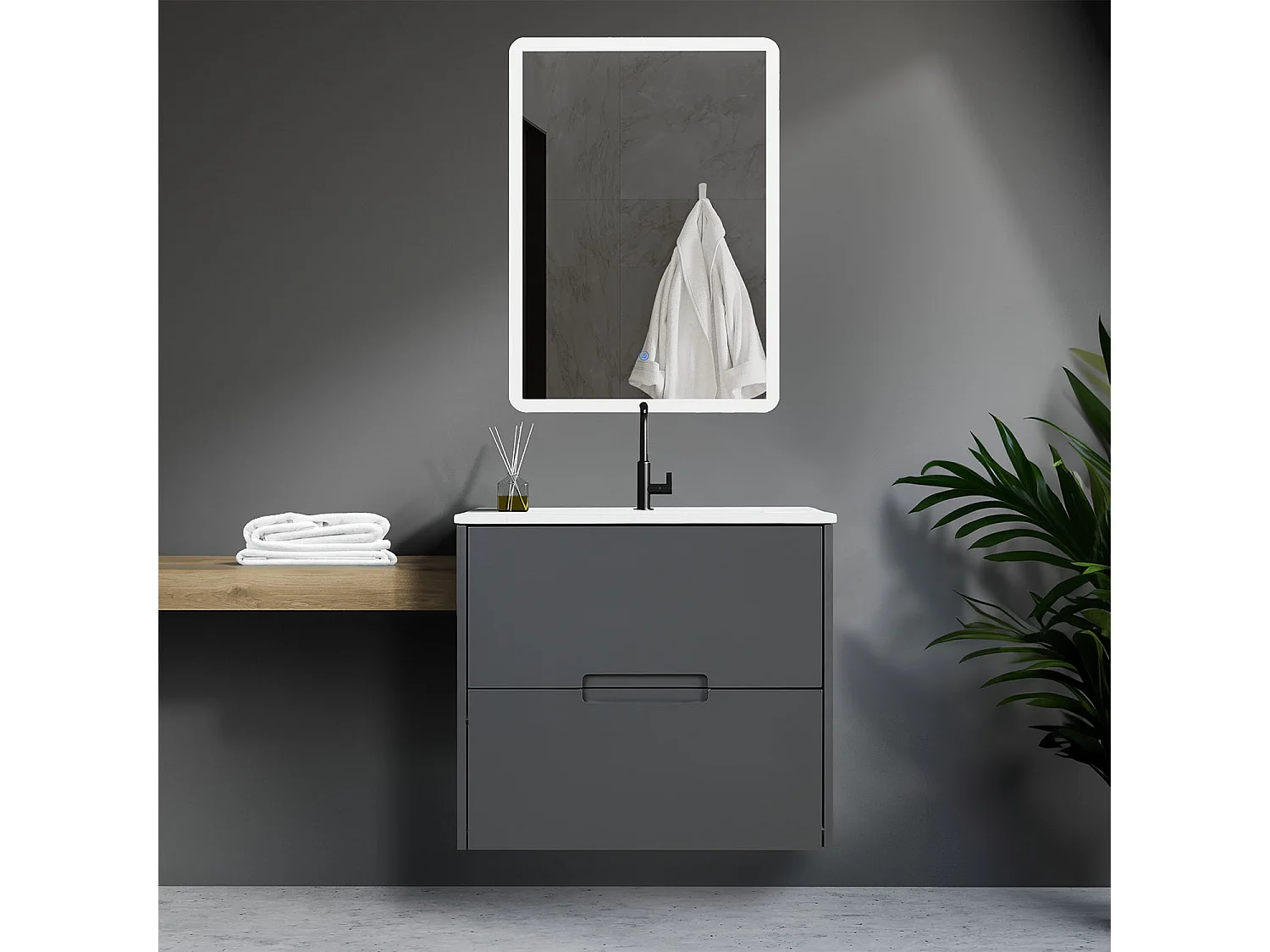 Szafka łazienkowa 61x54x47 cm szara