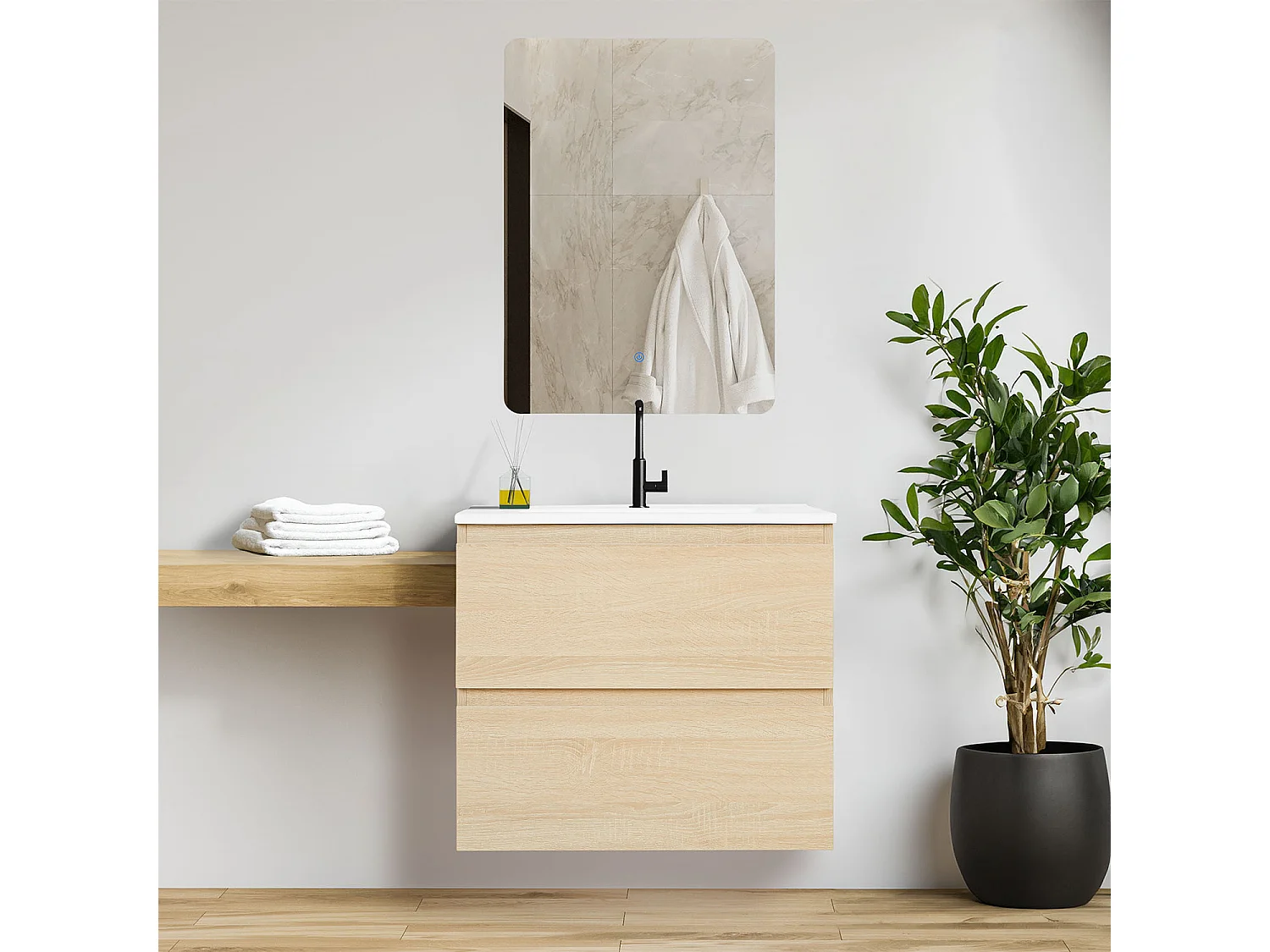 Szafka łazienkowa 61x54x47 cm dąb naturalny