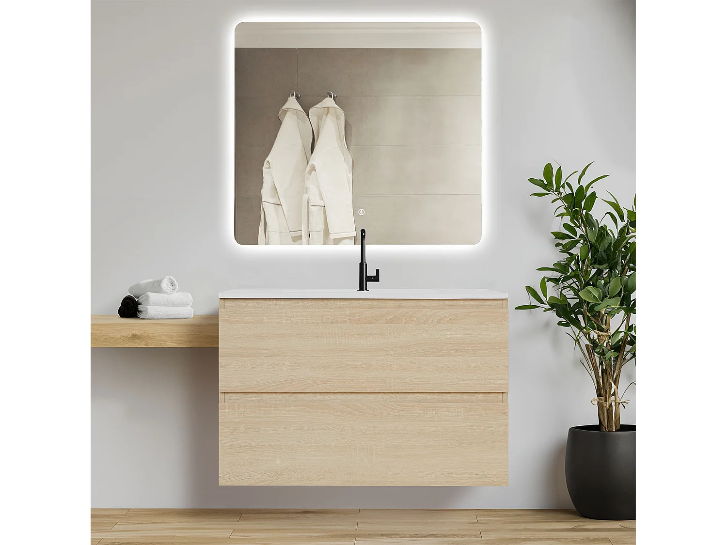 Armario de baño 80,5×54×47 cm Roble natural