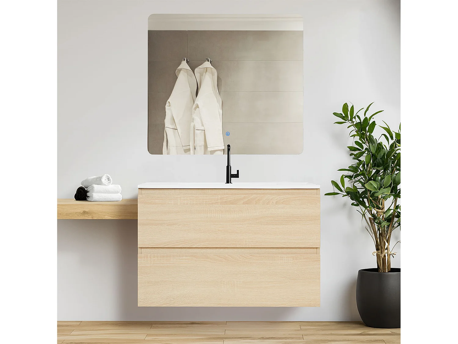 Meble łazienkowe 80,5x54x47 cm Dąb naturalny