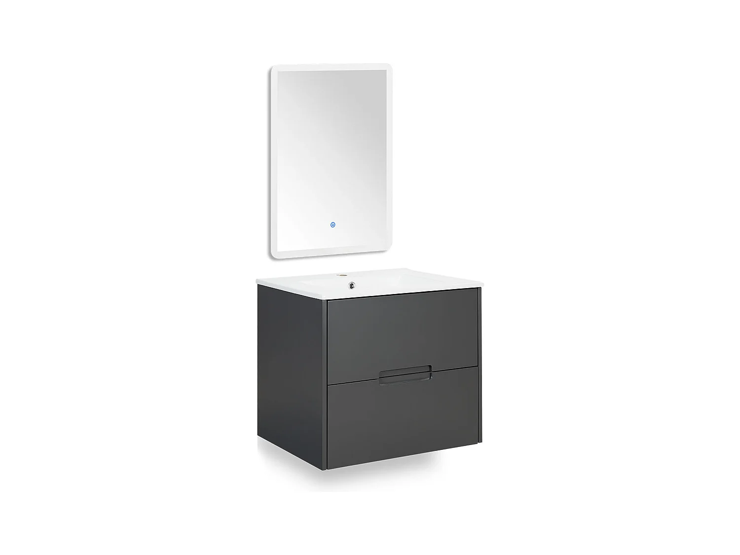 Meuble de salle de bain 61x54x47 cm gris