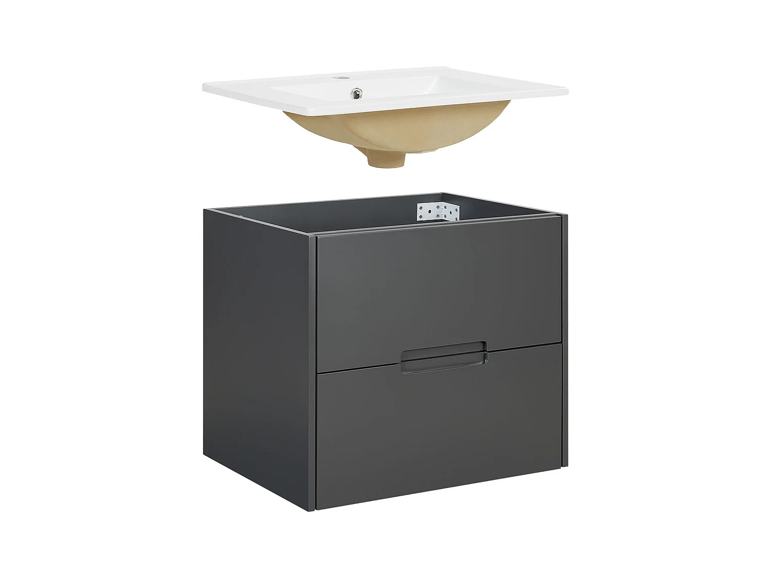 Meuble de salle de bain 61x54x47 cm gris