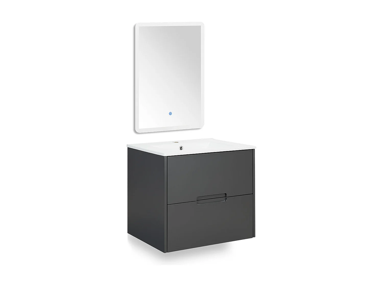 Badkamermeubel 61x54x47 cm grijs