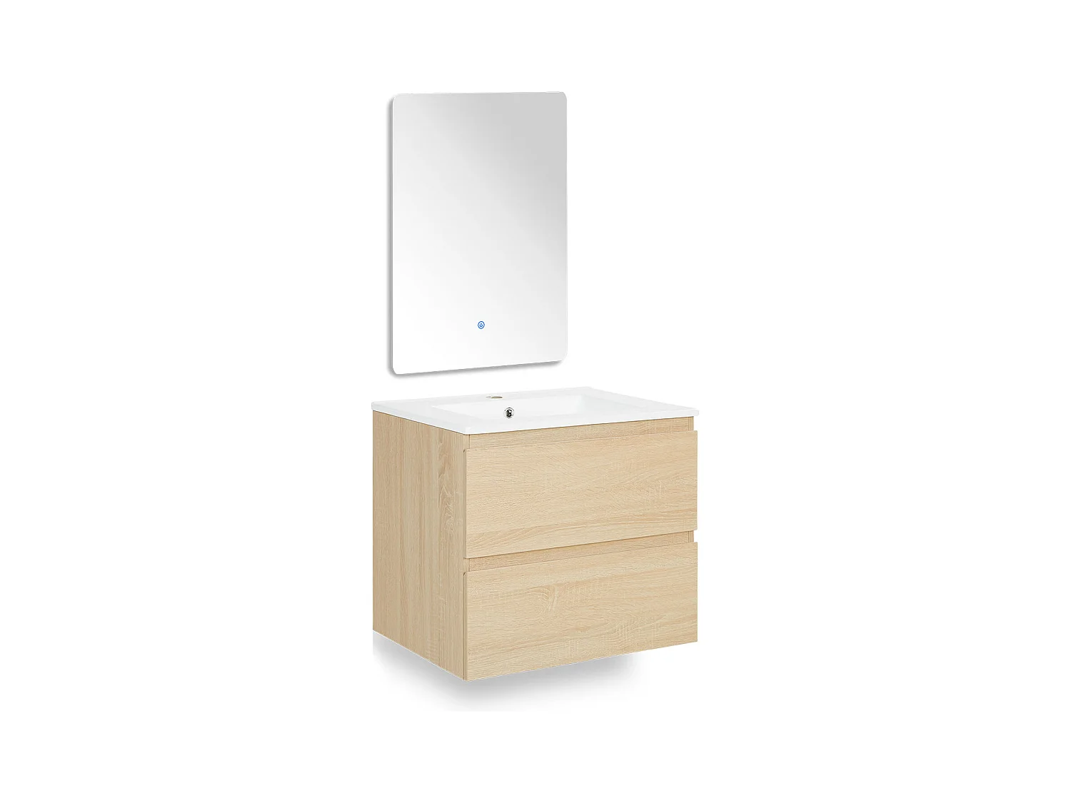 Armoire de salle de bain 61x54x47 cm bois naturel chêne