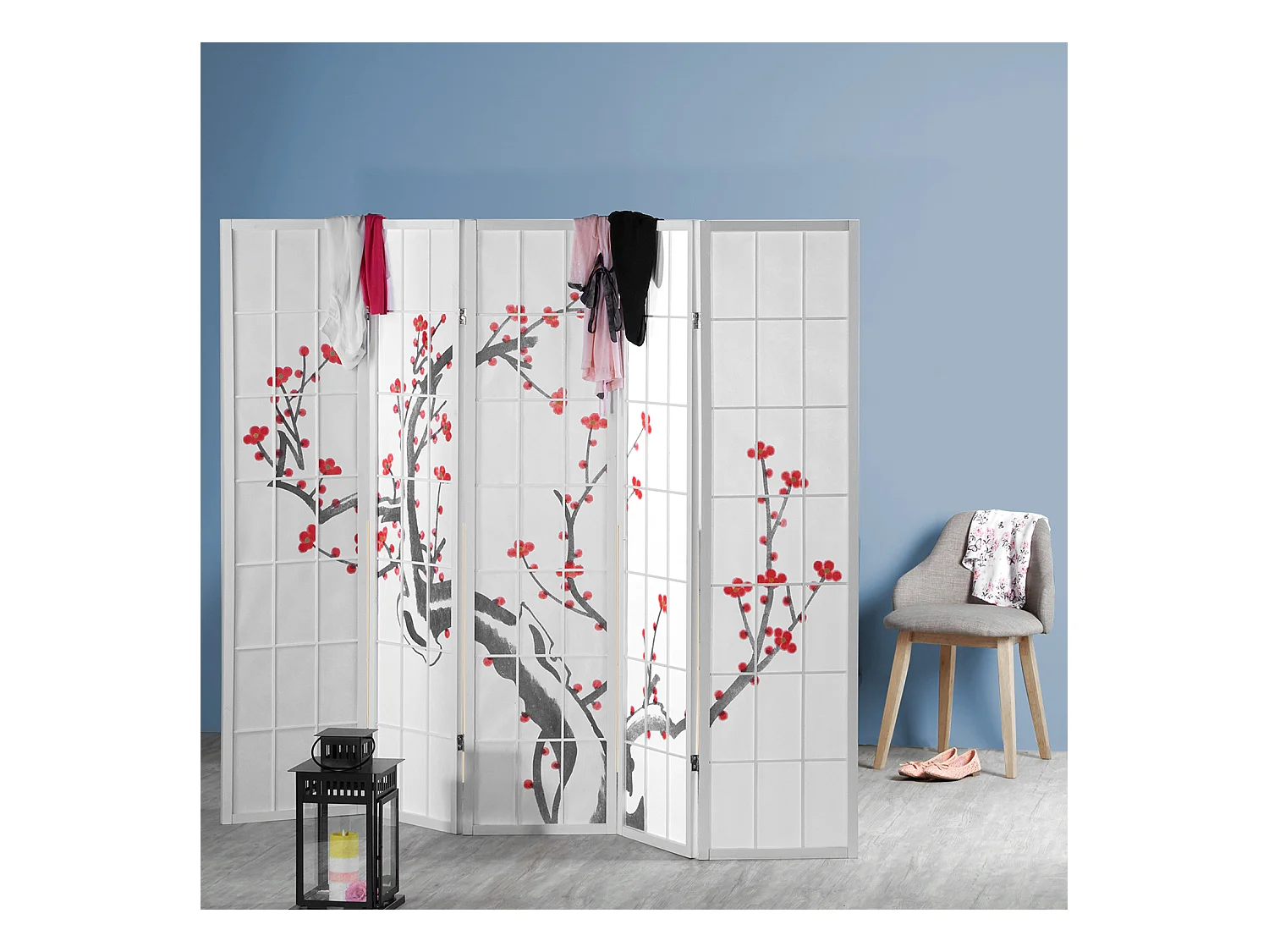 Paravent 179 cm blanc