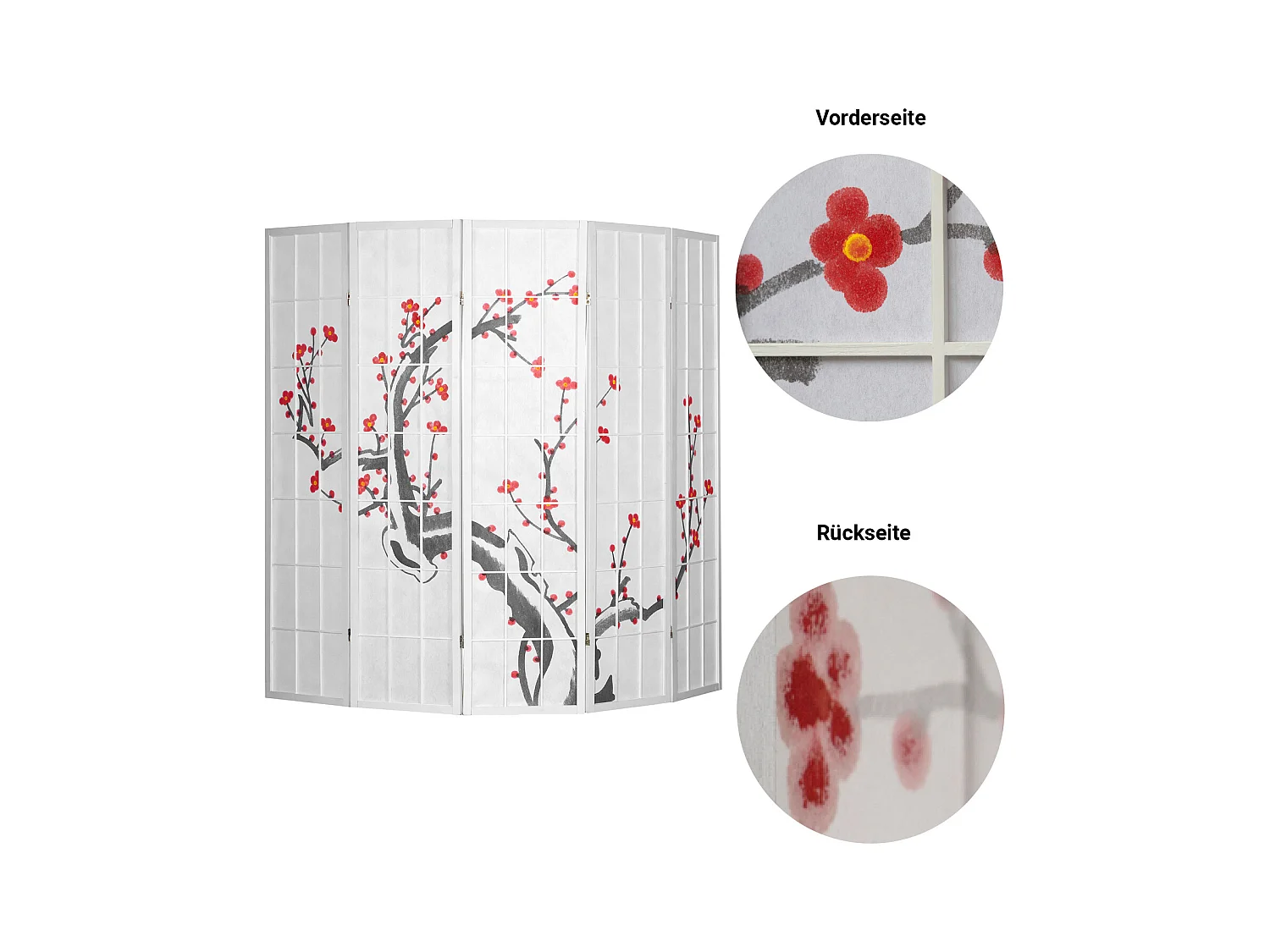 Paravent 179 cm blanc