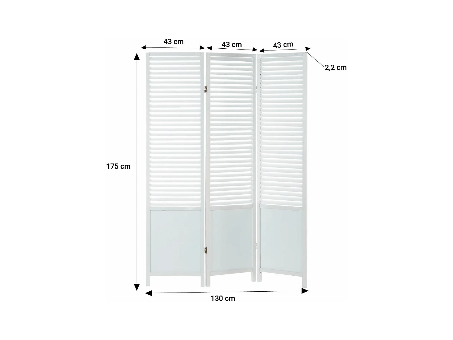 Séparateur de pièce 130x2,2x175 cm blanc Paravent