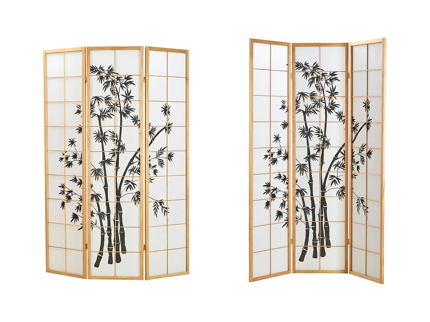 Paravent 132x2x179 cm bois naturel Shoji