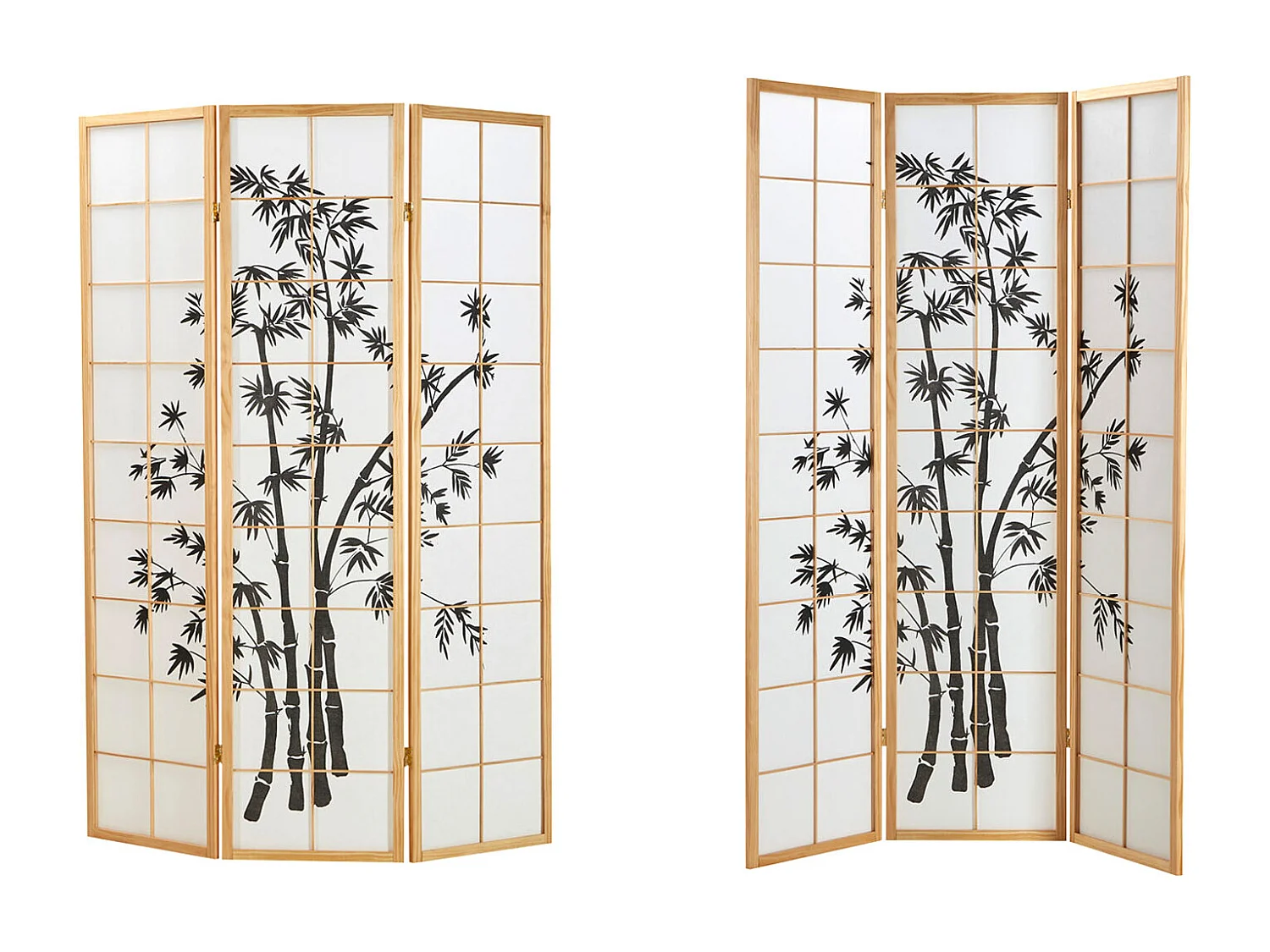 Kamerscheider 132x2x179 cm natuurlijk hout Shoji