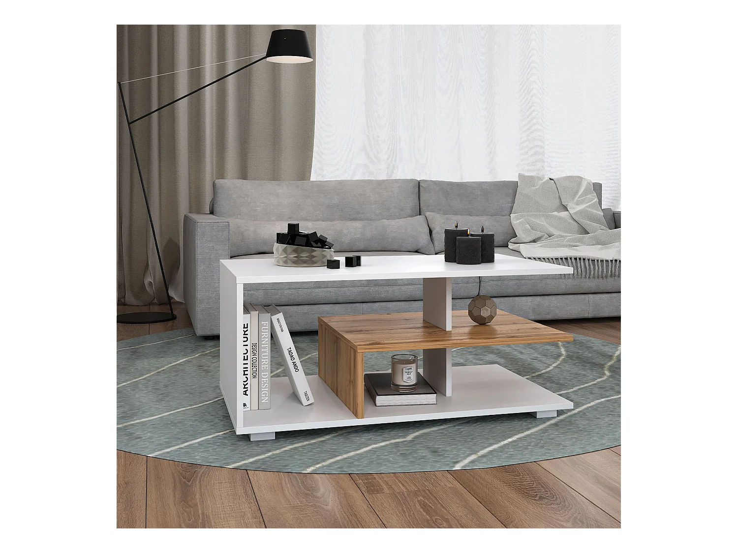 Stolik kawowy 90x41x50 cm Dąb biały