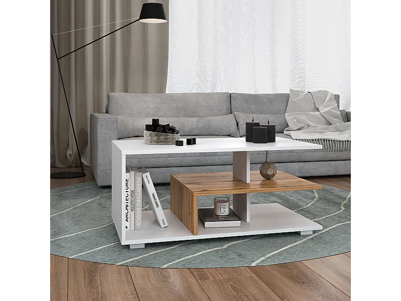 Salontafel 90x41x50 cm Witte Eik