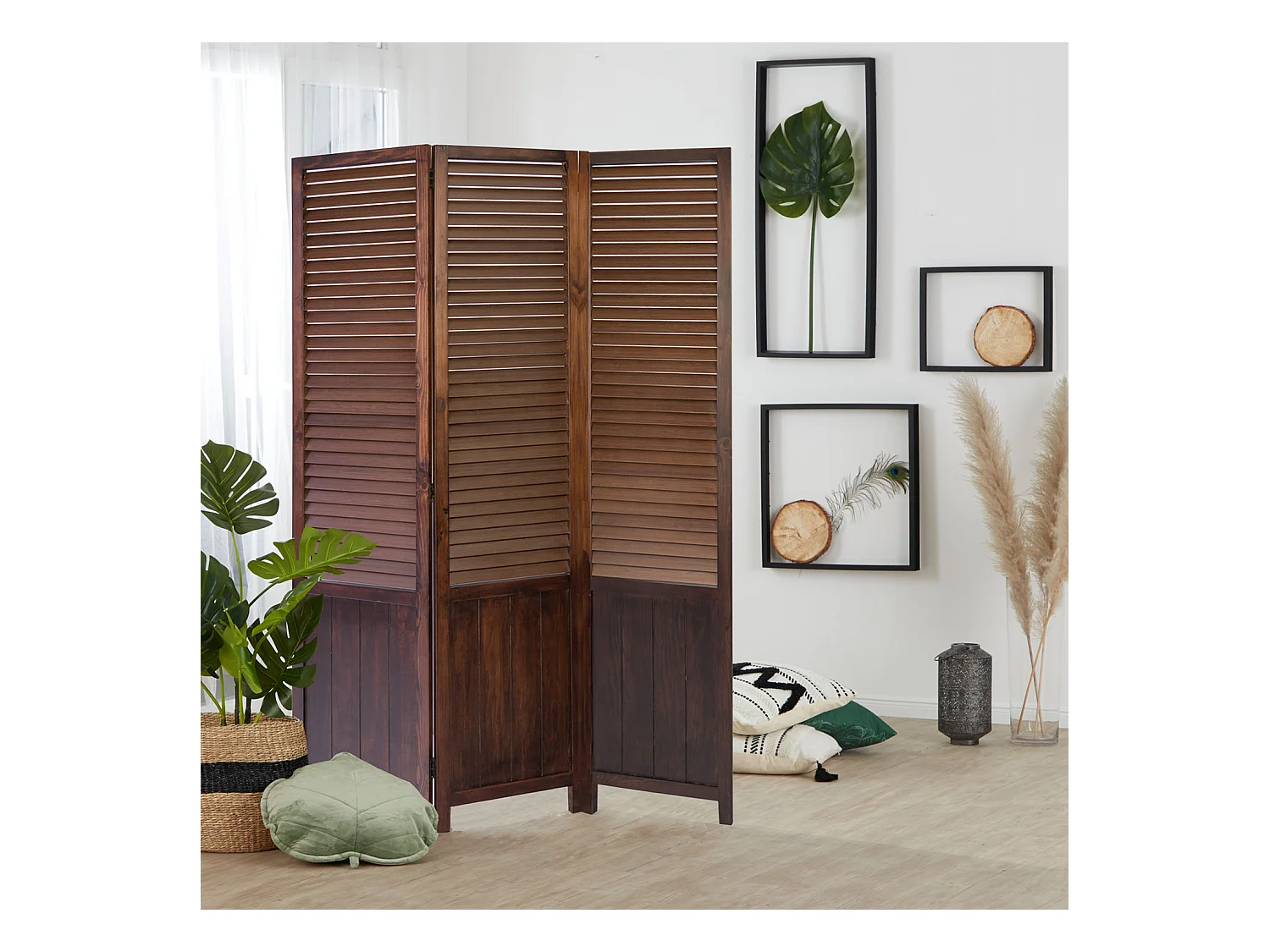 Paravent 120x2x170 cm marron