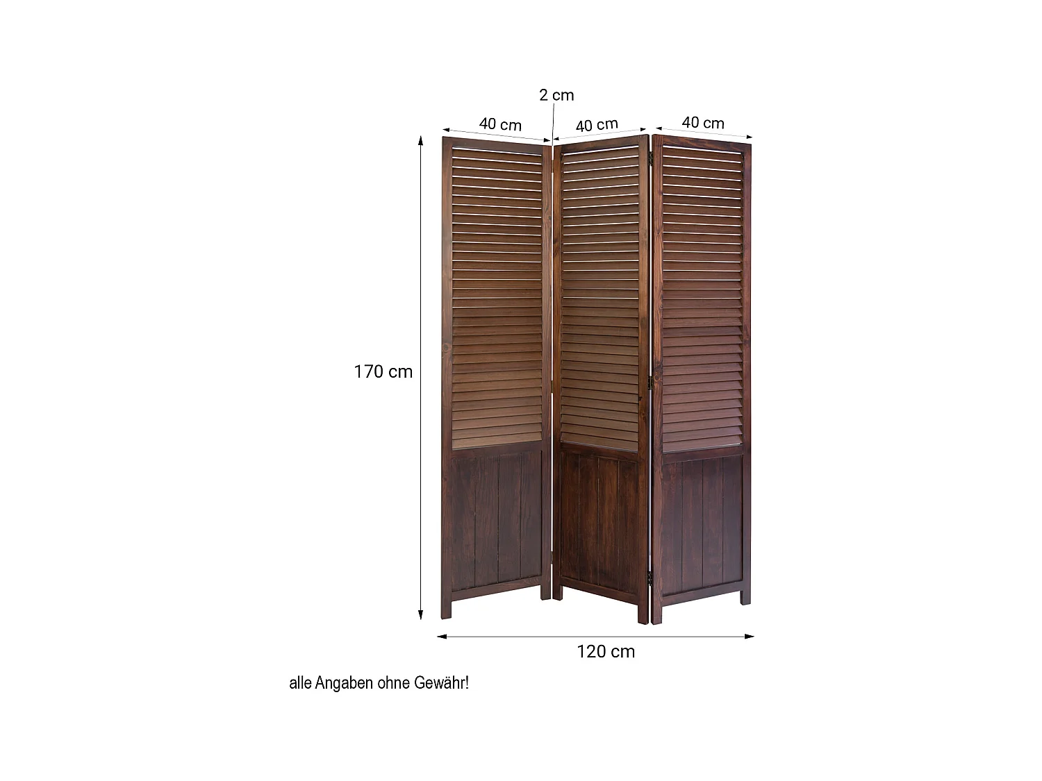 Paravent 120x2x170 cm marron