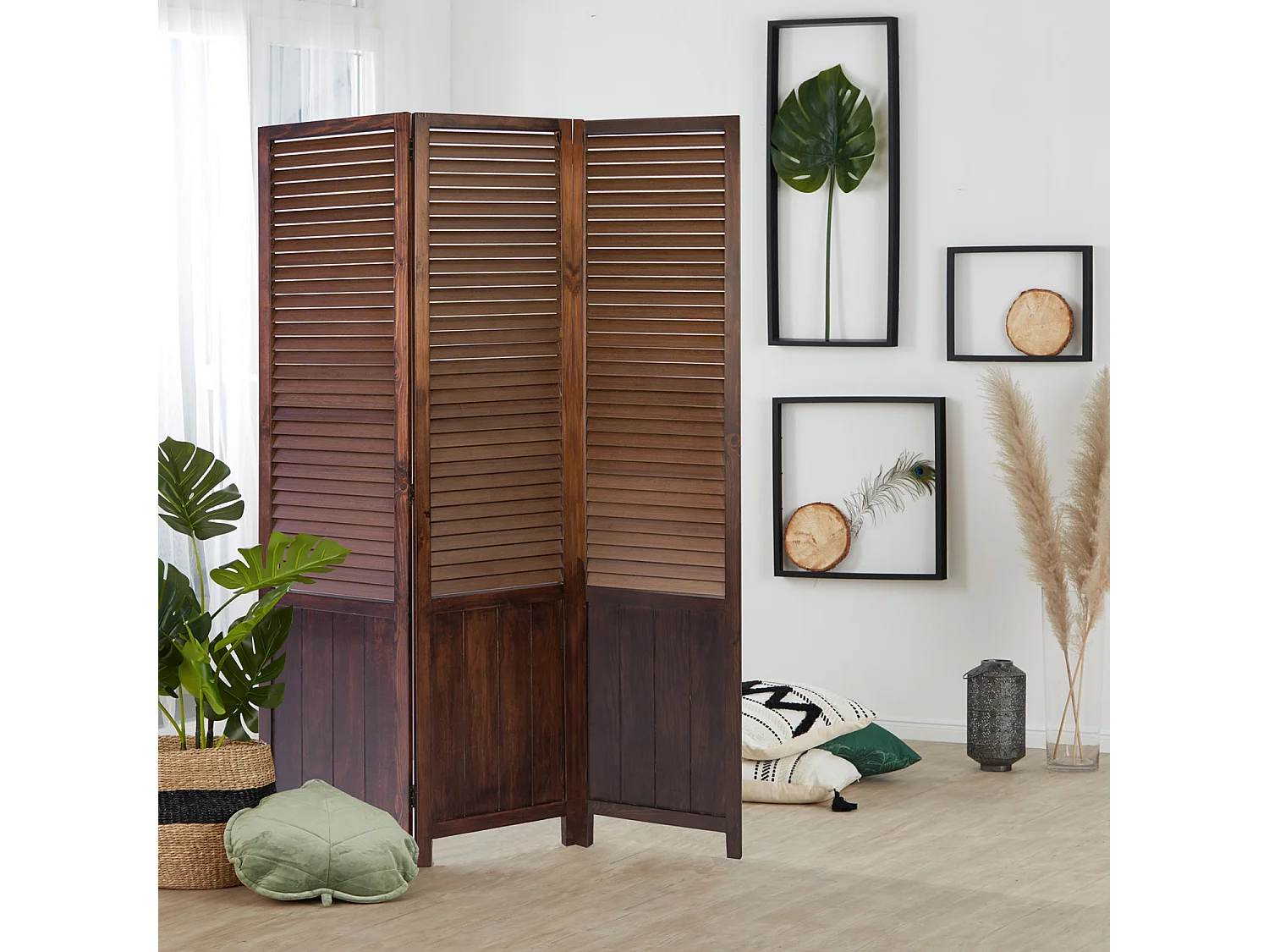 Paravento 120x2x170 cm marrone