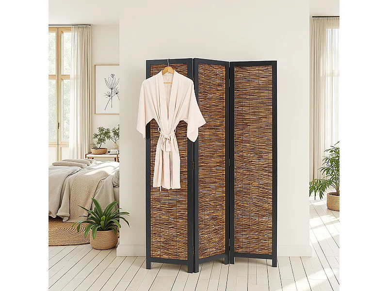 Raumteiler 170x120x2 cm Schwarzer Weide