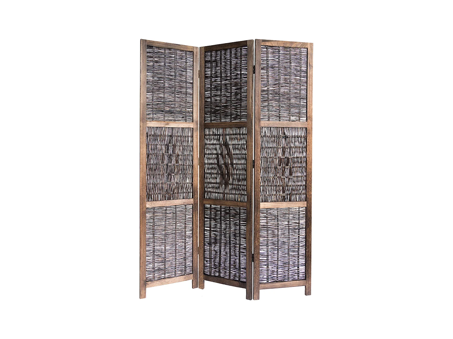 Separé 170x120x2 cm parete divisoria in legno marrone