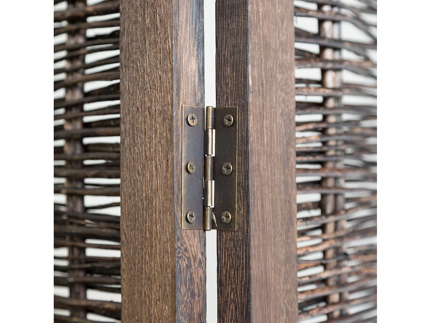 Separé 170x120x2 cm parete divisoria in legno marrone