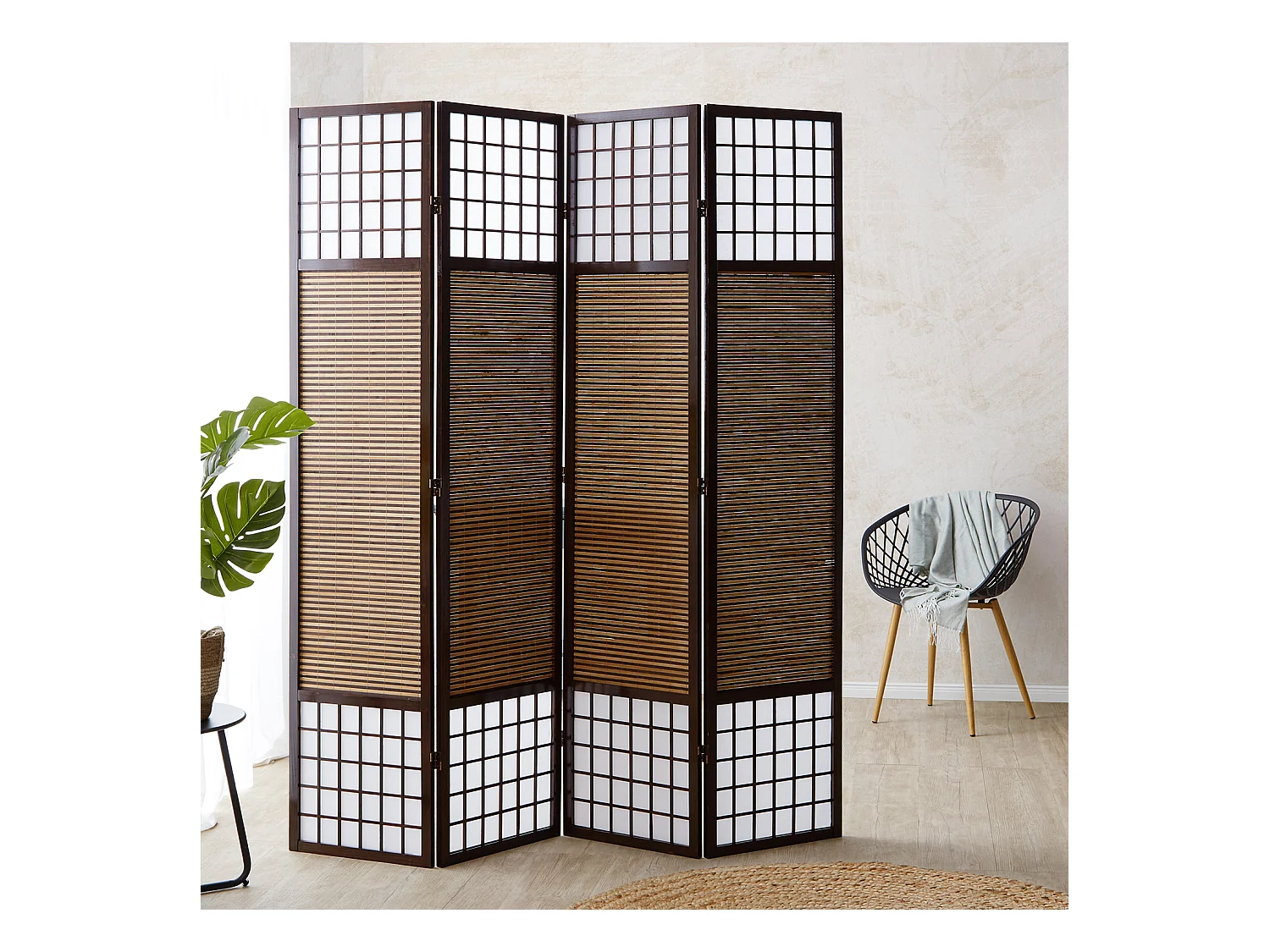 Paravent 160x200x1,8 cm marron