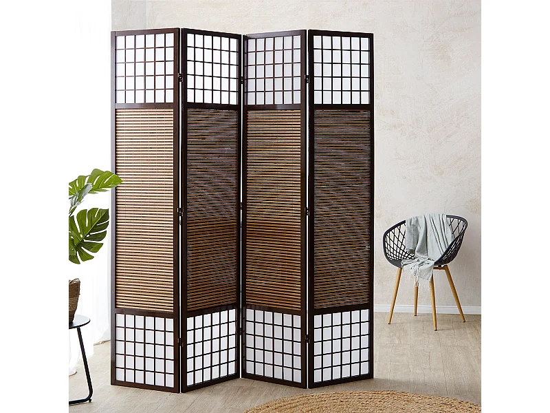 Kamerscherm 160x200x1,8 cm bruin