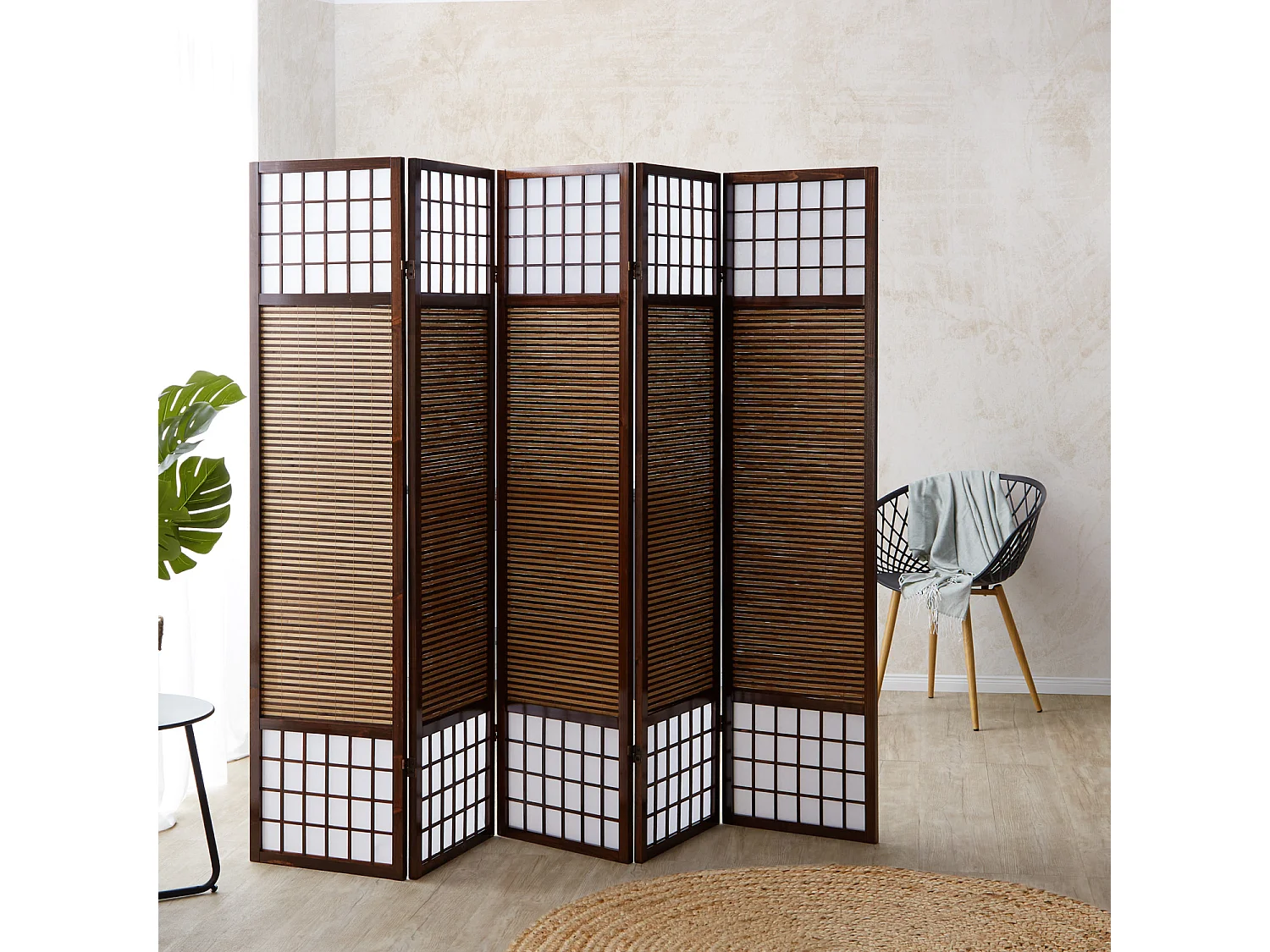 Separador de ambientes 220x2.2x175 cm marrón oscuro